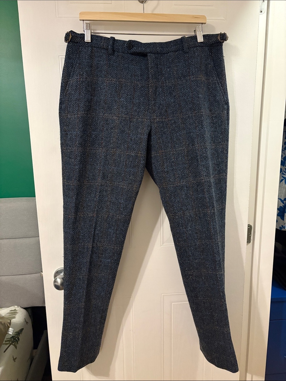 NWOT Men's Navy Herringbone Dress Pants